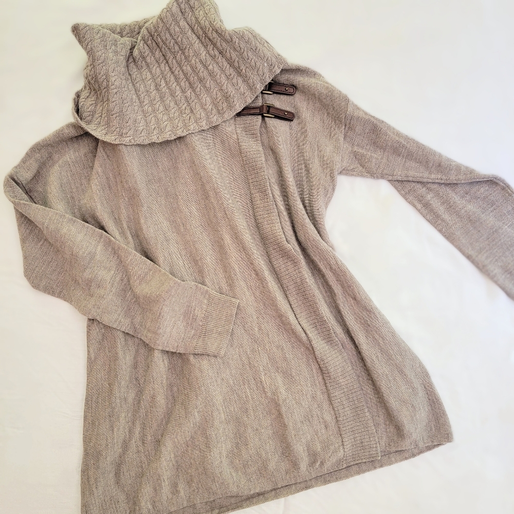 Cynthia Rowley Taupe Buckle Sweater